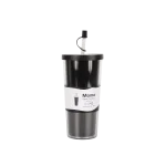 botol minum dengan sedotan Momo_Black